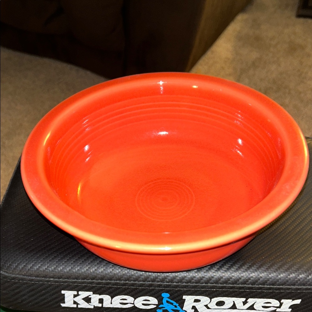 Fiesta Persimmon Or Poppy Bowl HLC USA Pottery Vintage Serving Bowl